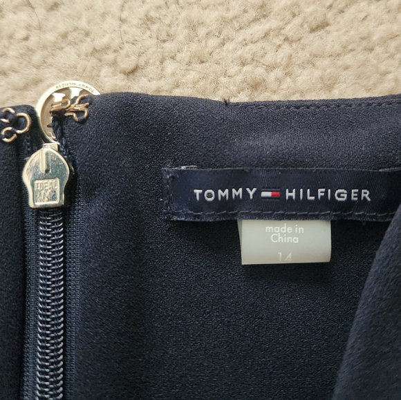 Navy blue/pink Tommy Hilfiger dress, size 14 - Picture 3 of 3
